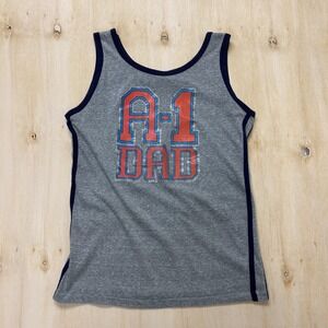 Vintage 80s Medallion Shirt Mens Medium Gray A-1 Dad Sleeveless Tank Tee T-Shirt